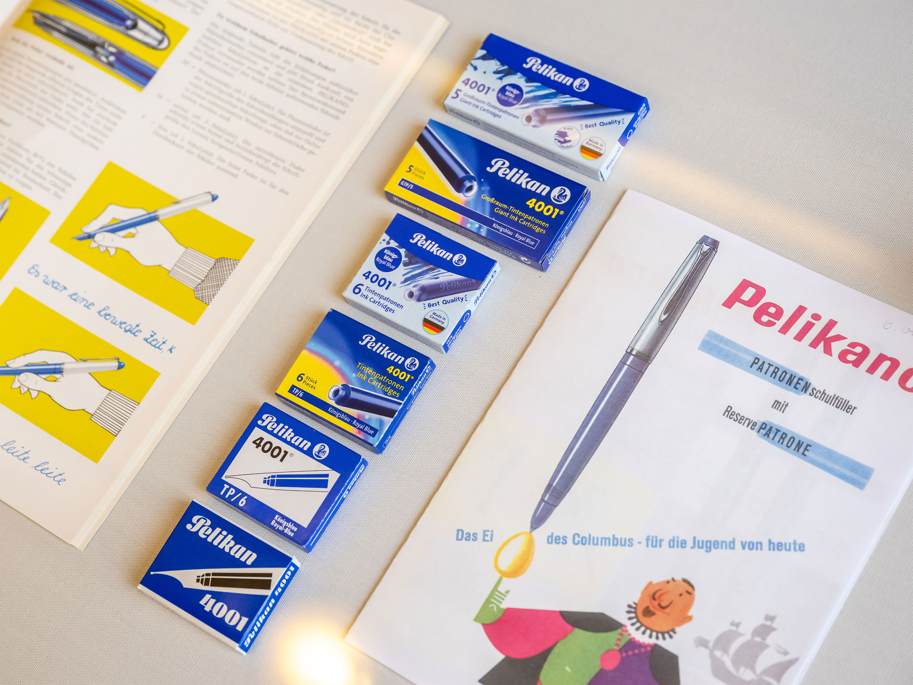 1960 kam mit dem Pelikan der erste Schulfüller mit Tintenpatronen auf den Markt.