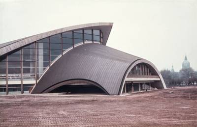 Das Stadionbad im Sportpark während seiner Bauzeit, 1965-1972