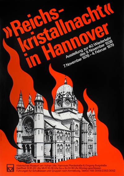 Ausstellungsplakat des Historischen Museums: "Reichskristallnacht", Sonderausstellung 7. Nov. 1978 – 4. Feb. 1979