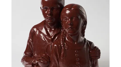 Doppelporträt Charlotte und Gerhard Ahlbrecht, 1915, Bildhauer: Karl Ahlbrecht