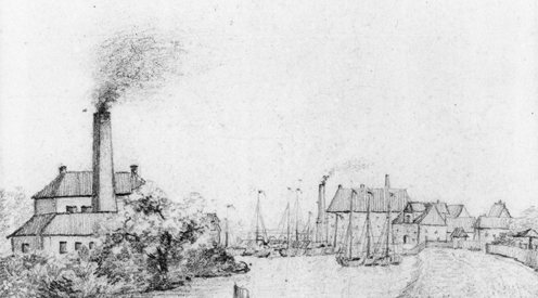 Landschaftszeichnung an der Ihme in Linden, 20. August 1843, heute Glocksee, Bleistiftzeichnung von Georg Weykopf: