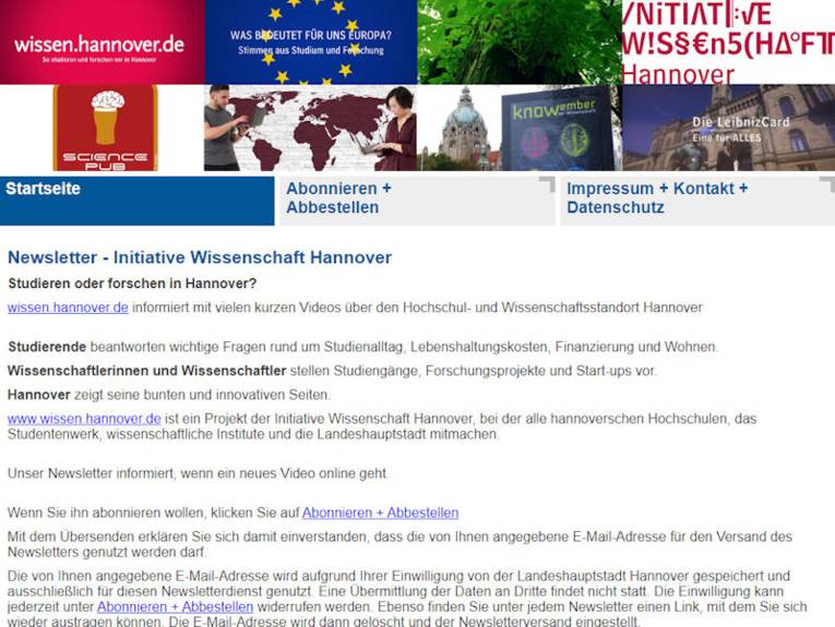 Screenshot einer Webseite