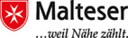 Logo vom Malteser Hilfsdienst e. V., Malteser Kreuz weiß auf rotem Schild, Schriftzug "Malteser ...weil Nähe zählt